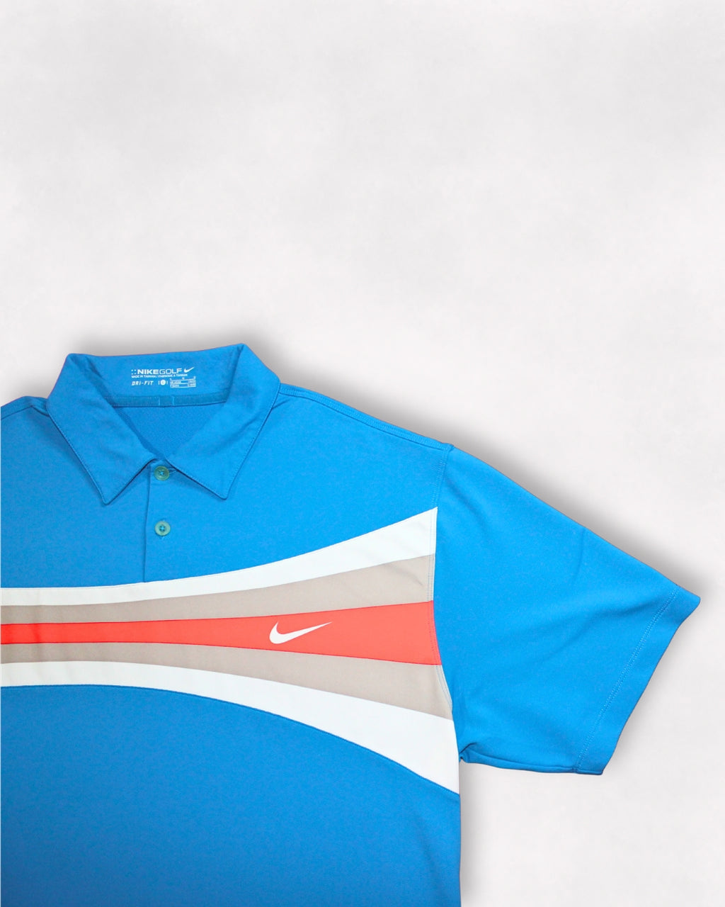 Nike Cyan Y2K Pattern Polo