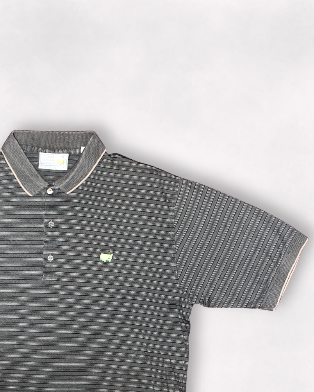 Masters Slazenger Striped Dark Gray and Beige Polo