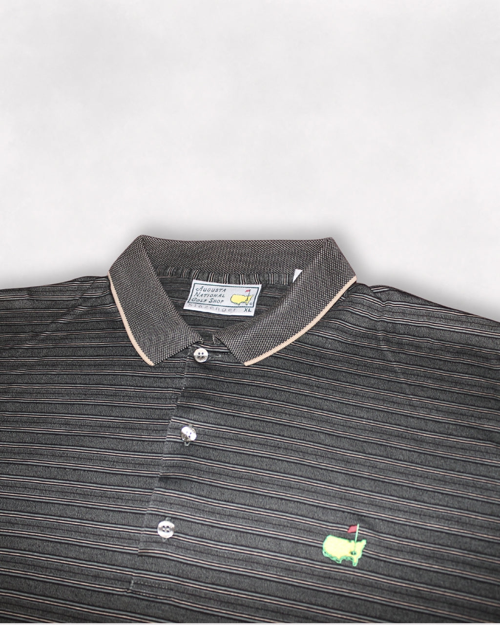 Masters Slazenger Striped Dark Gray and Beige Polo