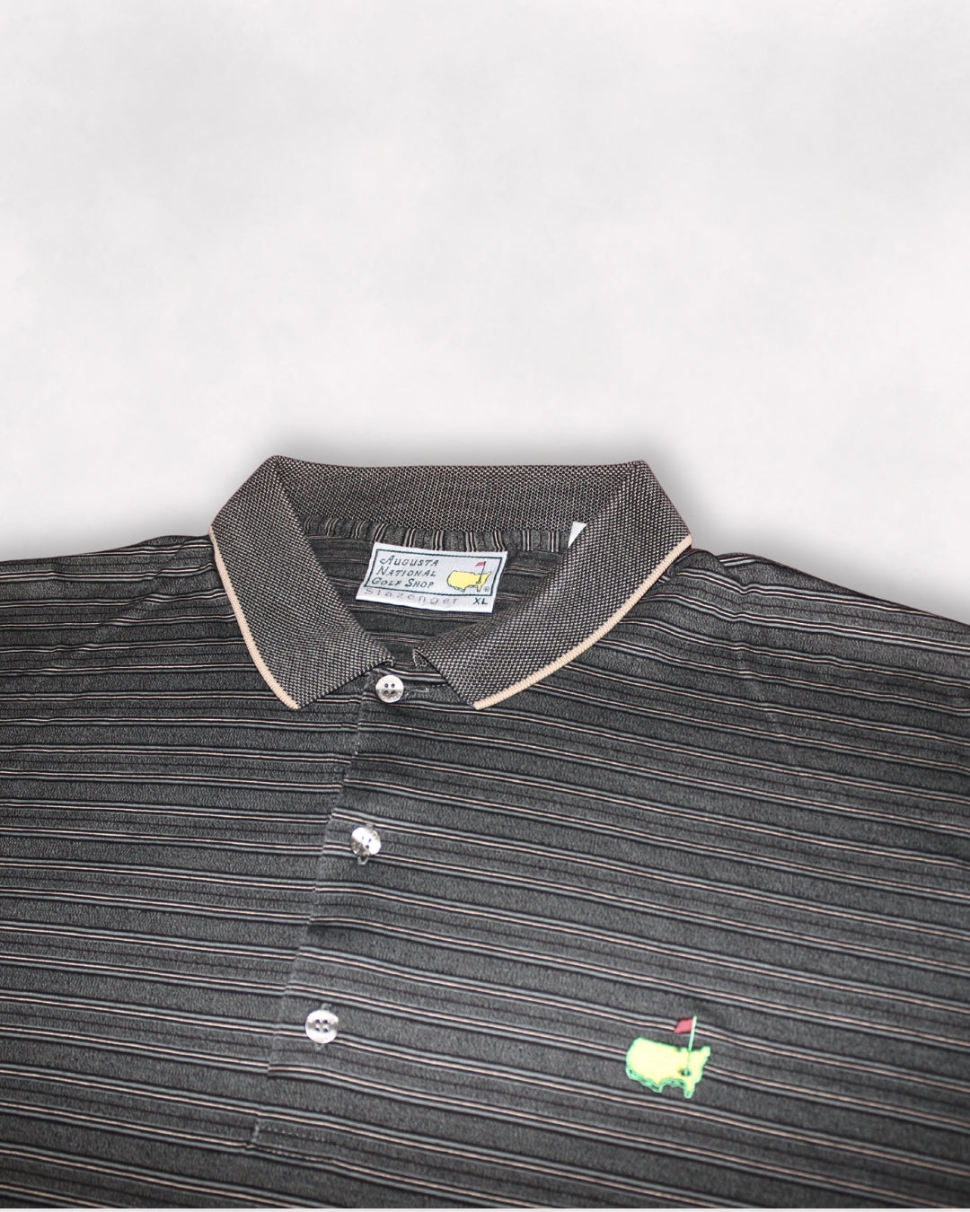 Masters Slazenger Striped Dark Gray and Beige Polo