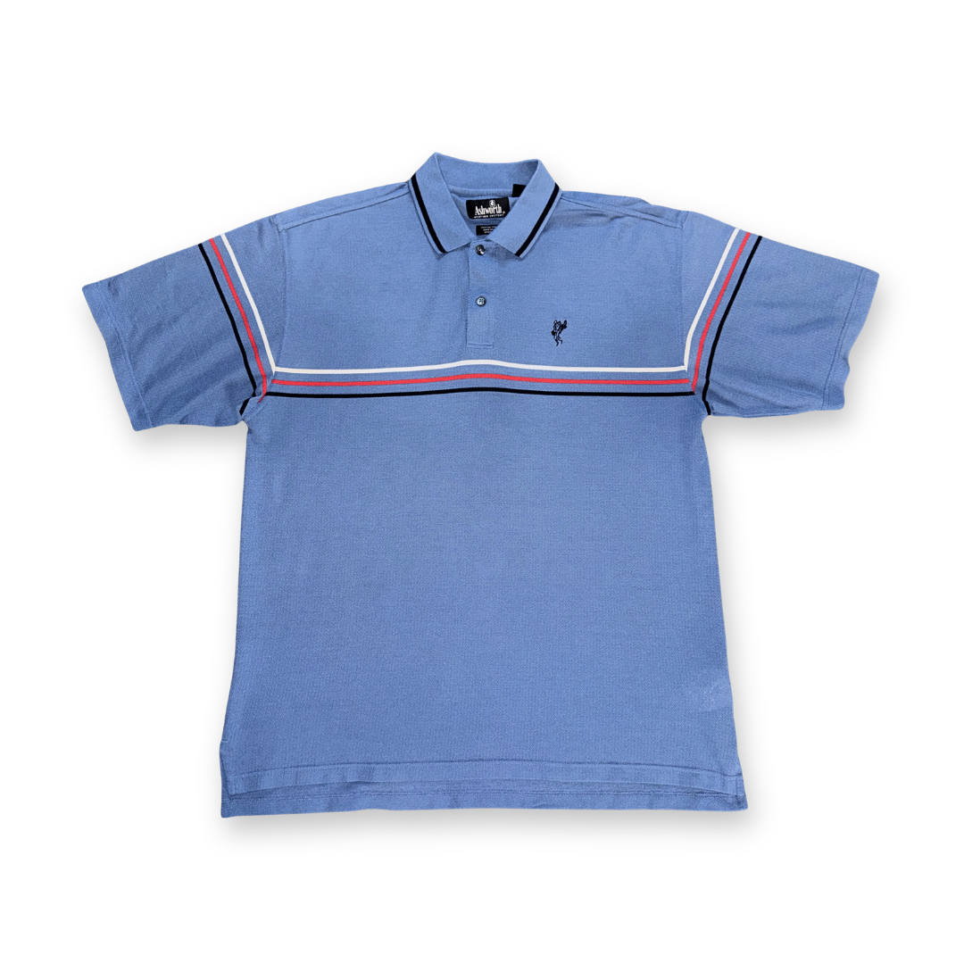 Ashworth Triple Stripe Blue Polo