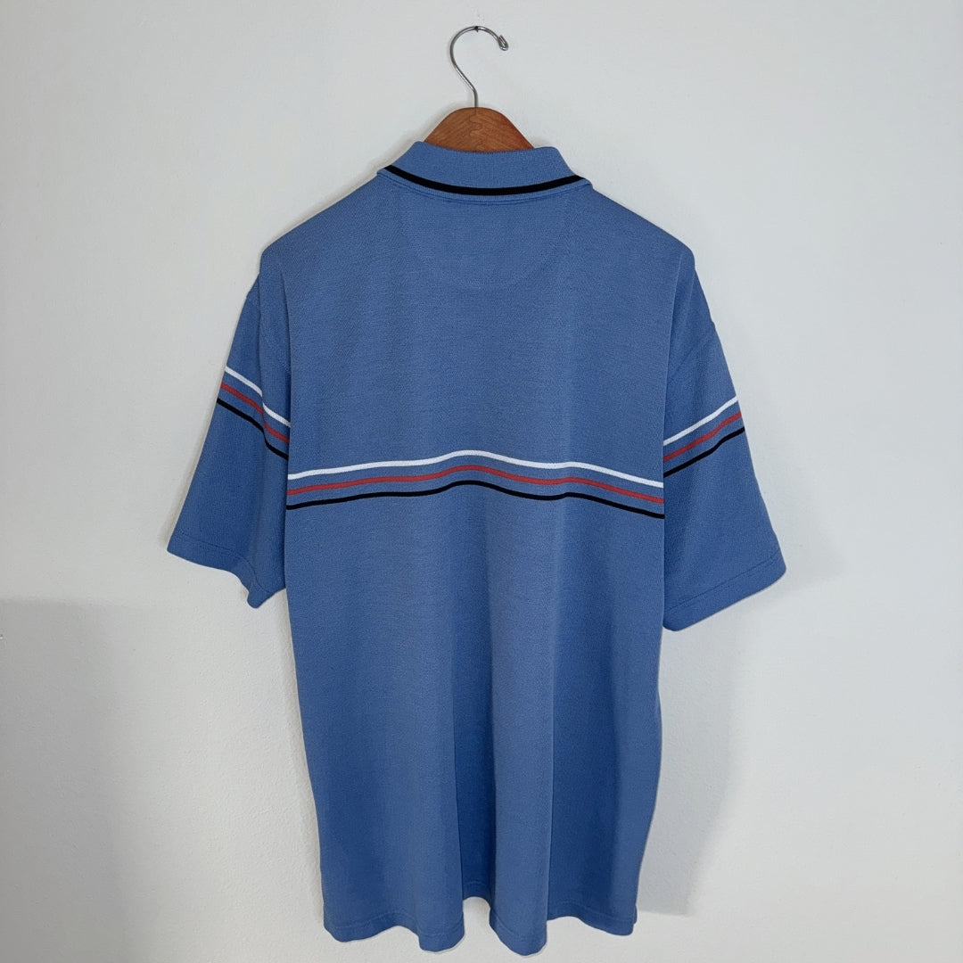 Ashworth Triple Stripe Blue Polo