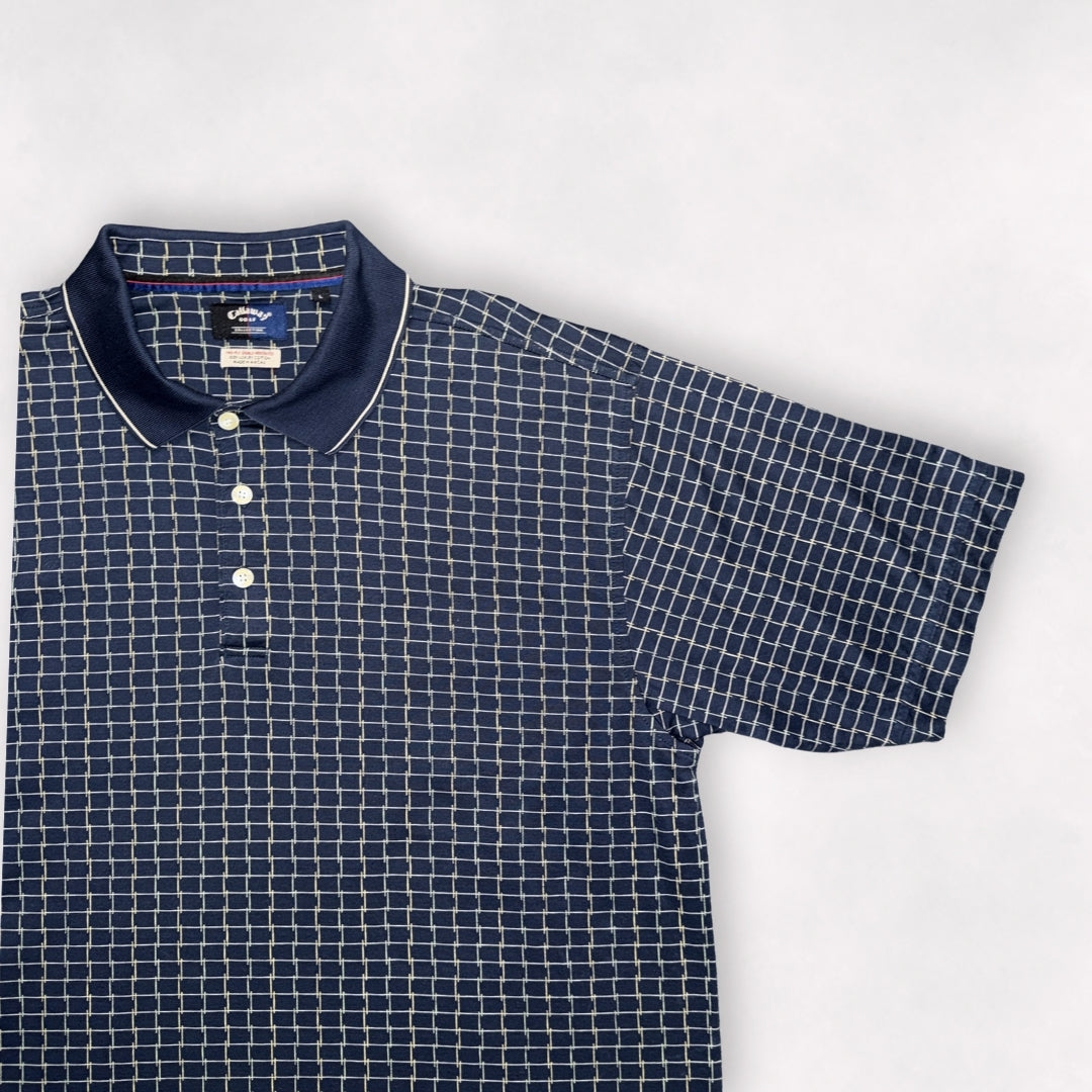 Callaway Navy Plaid Polo
