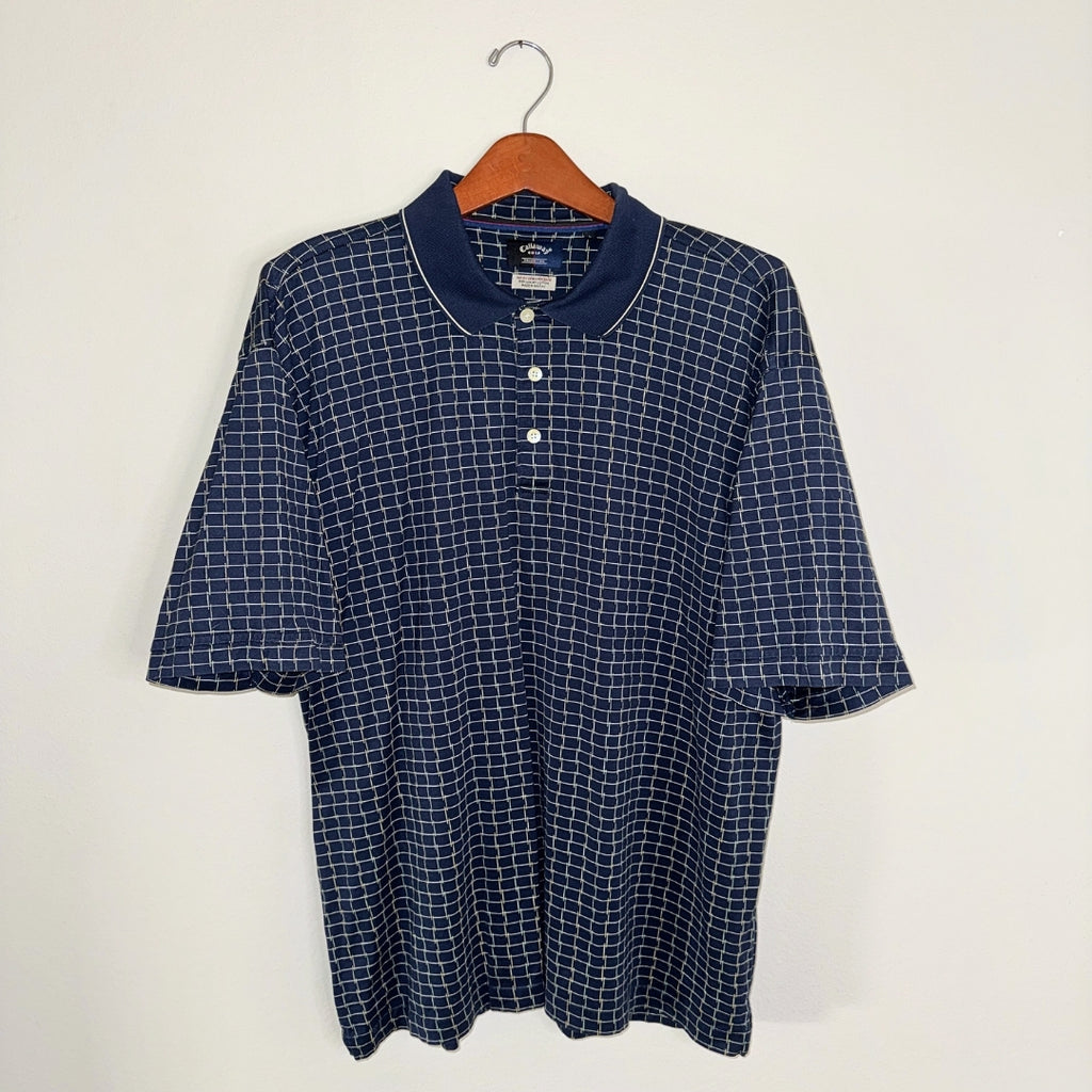 Callaway Navy Plaid Polo