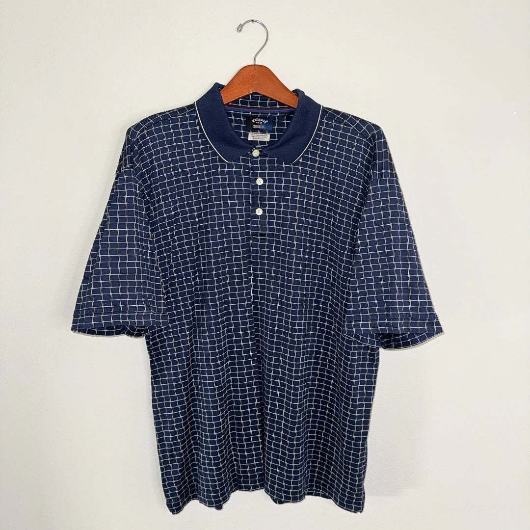 Callaway Navy Plaid Polo
