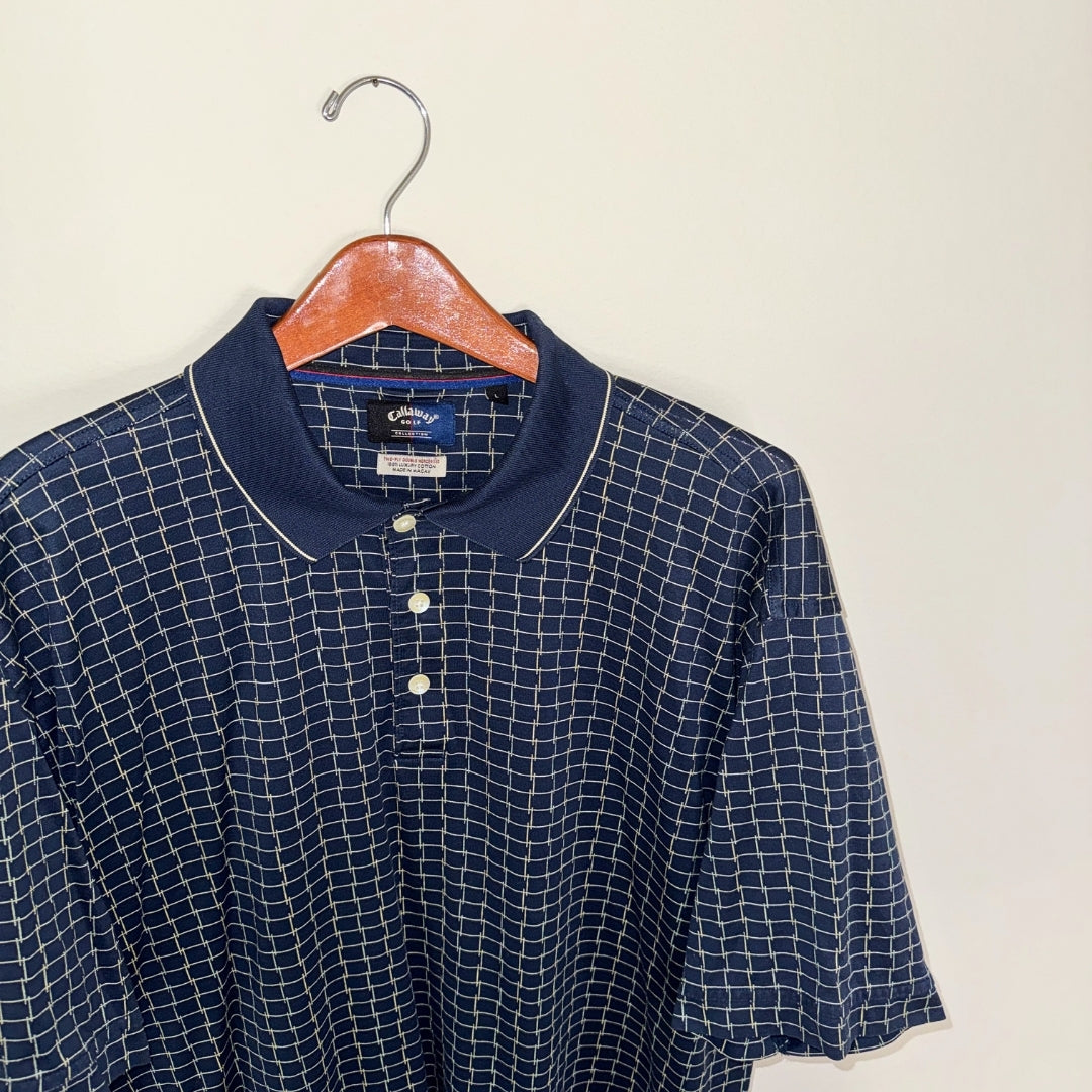 Callaway Navy Plaid Polo