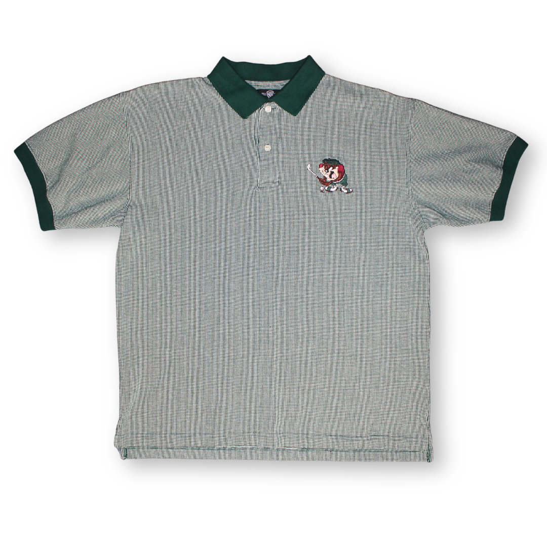 Looney Tunes Taz Golfing Green Textured Polo