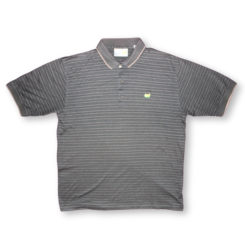 Masters Slazenger Striped Dark Gray and Beige Polo