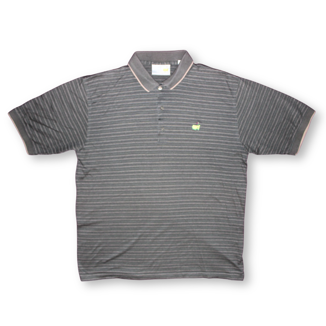 Masters Slazenger Striped Dark Gray and Beige Polo