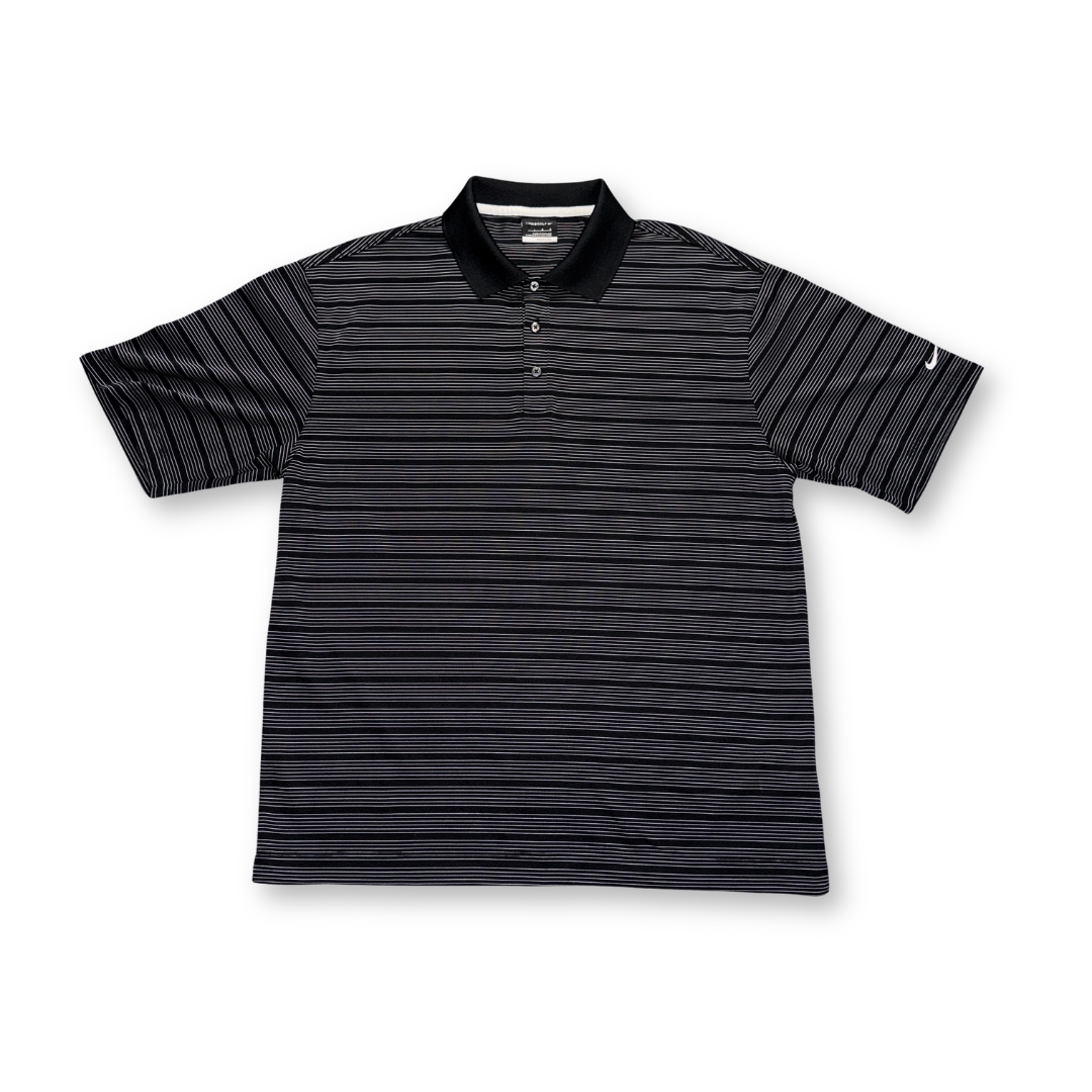 Nike FitDry Black/White Striped Polo