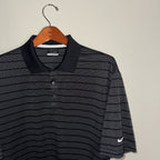 Nike FitDry Black/White Striped Polo
