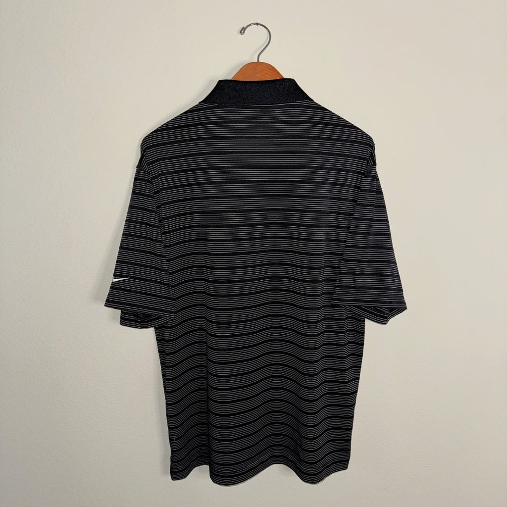 Nike FitDry Black/White Striped Polo