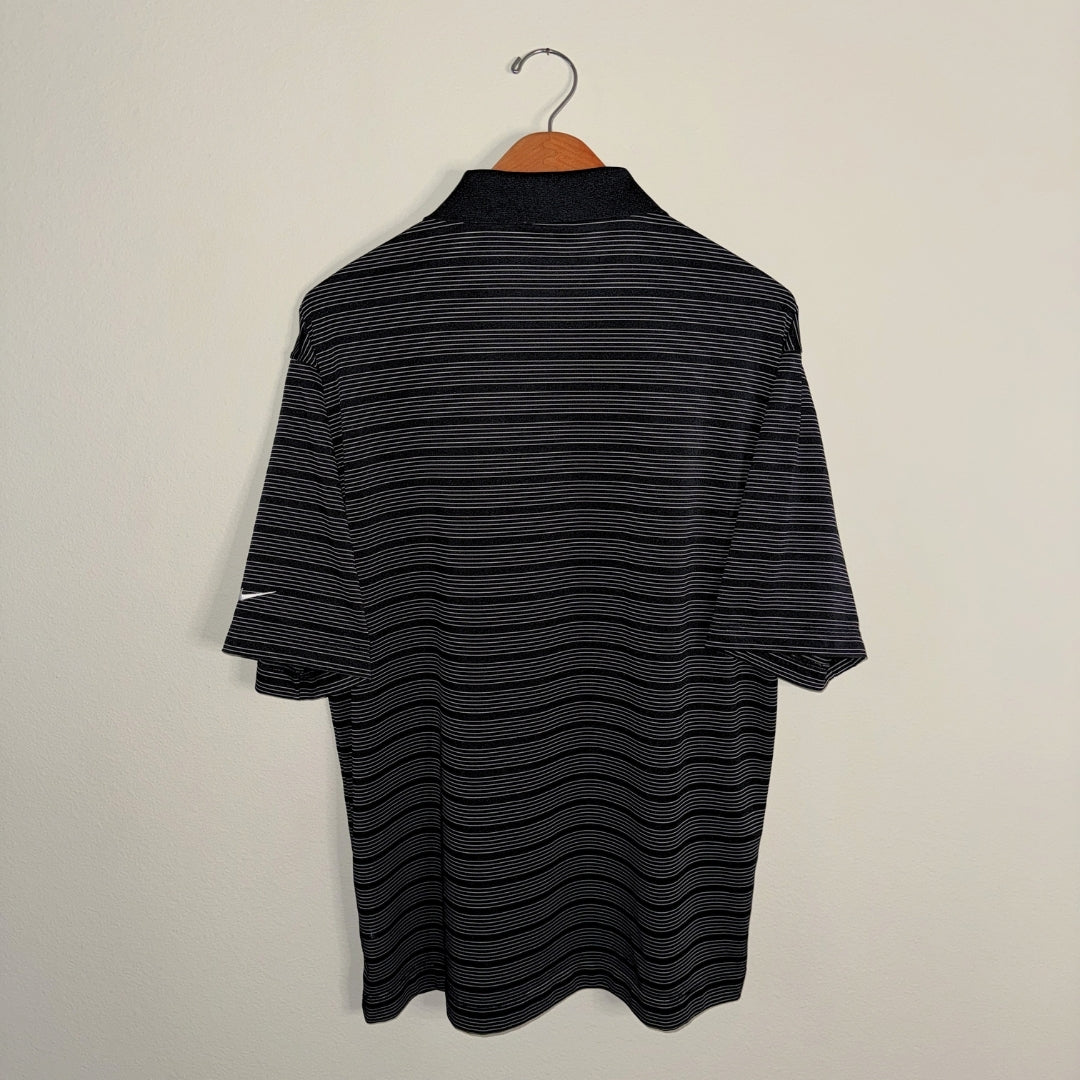 Nike FitDry Black/White Striped Polo