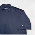 Nike FitDRY Mock Neck Striped Athletic Shirt