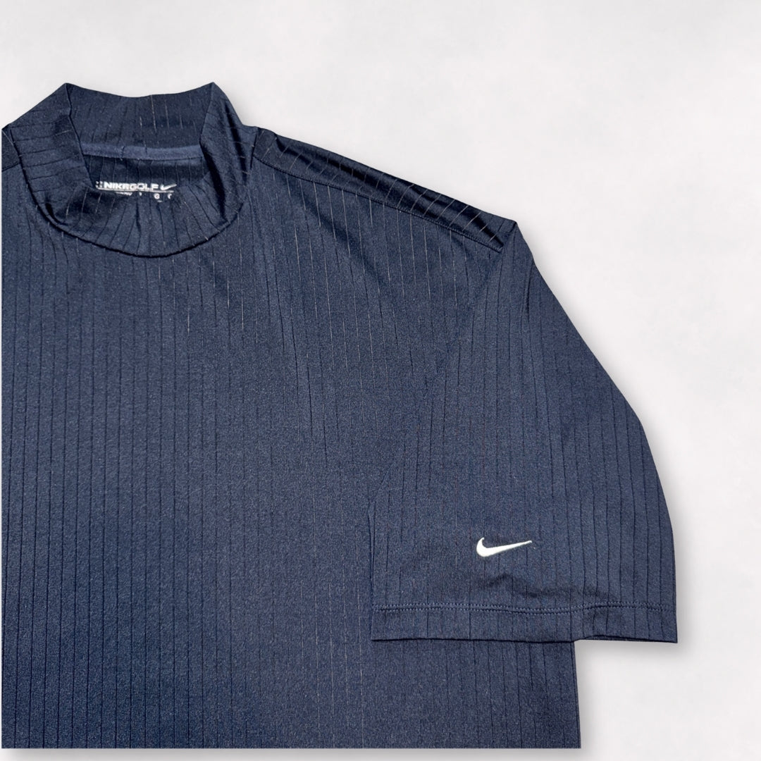 Nike FitDRY Mock Neck Striped Athletic Shirt