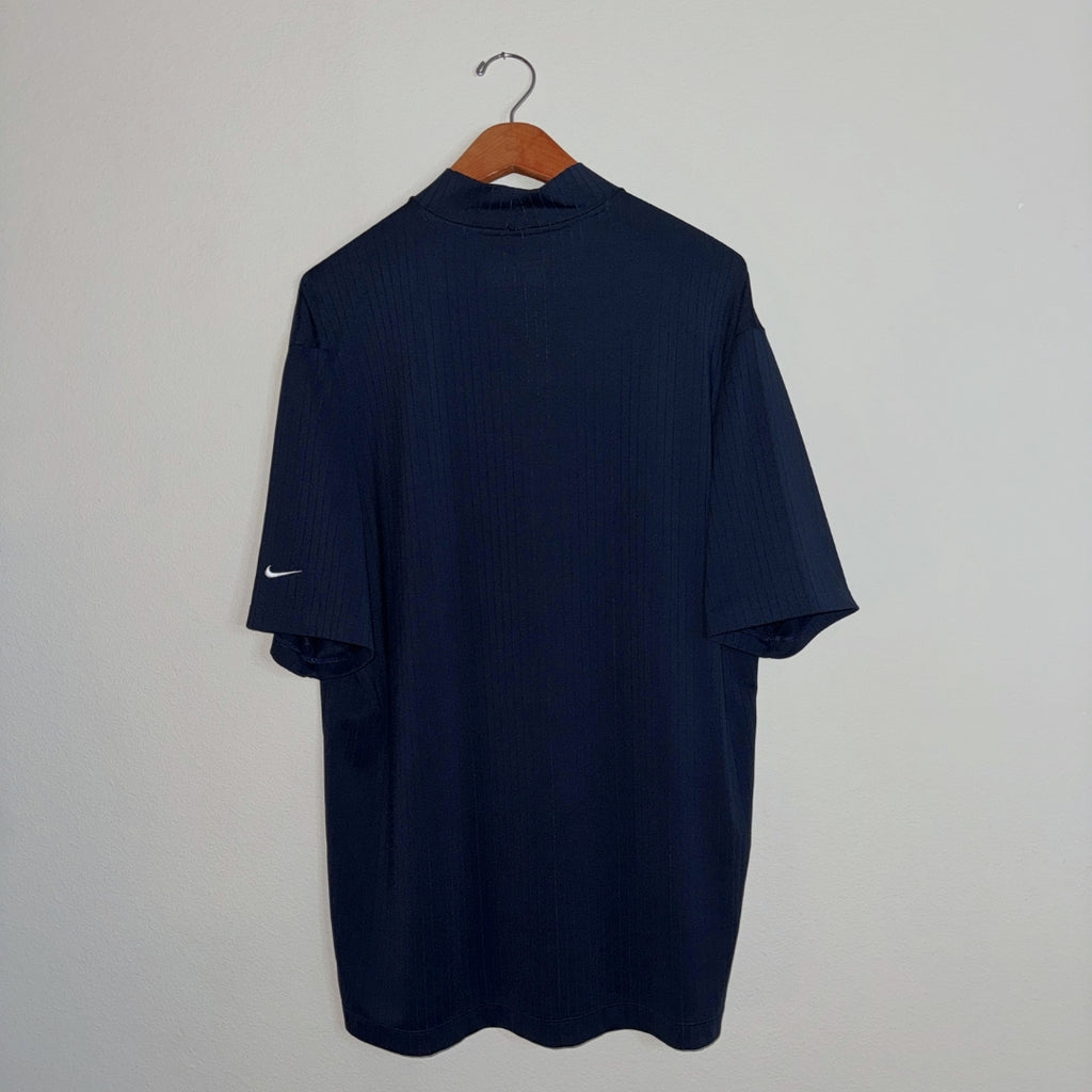 Nike FitDRY Mock Neck Striped Athletic Shirt