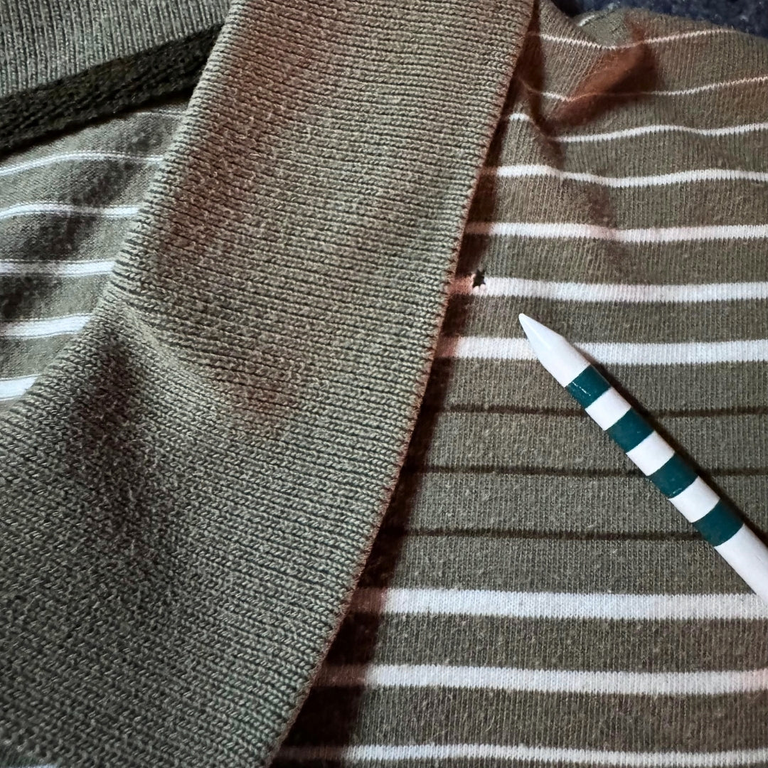 Nike Green Striped Classic Cotton Polo