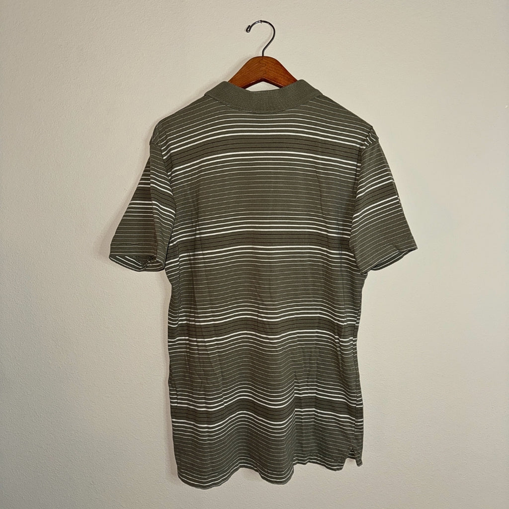 Nike Green Striped Classic Cotton Polo