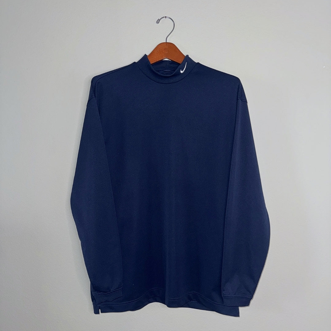Nike Mock Neck Long Sleeve Navy Shirt