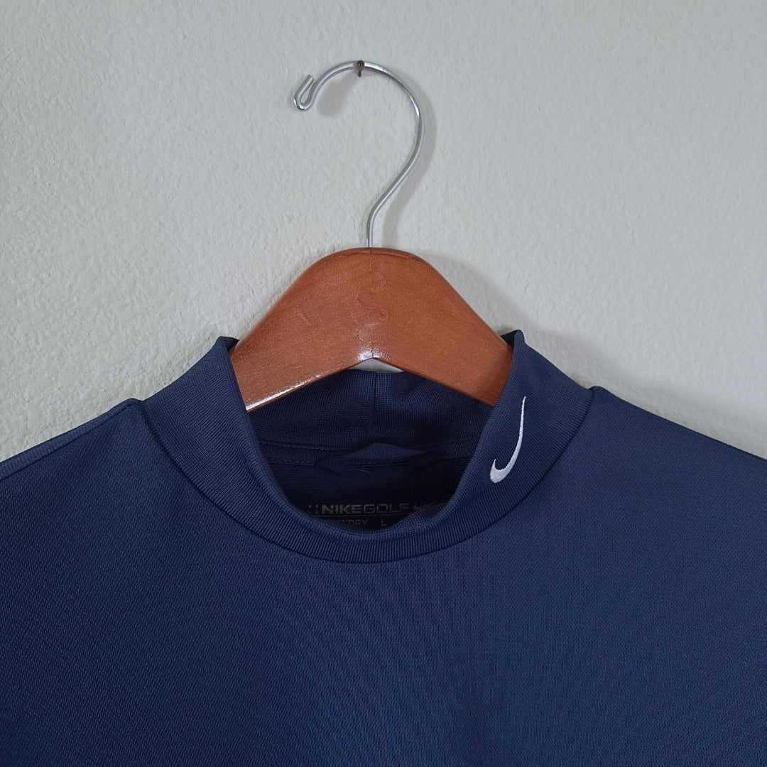 Nike Mock Neck Long Sleeve Navy Shirt