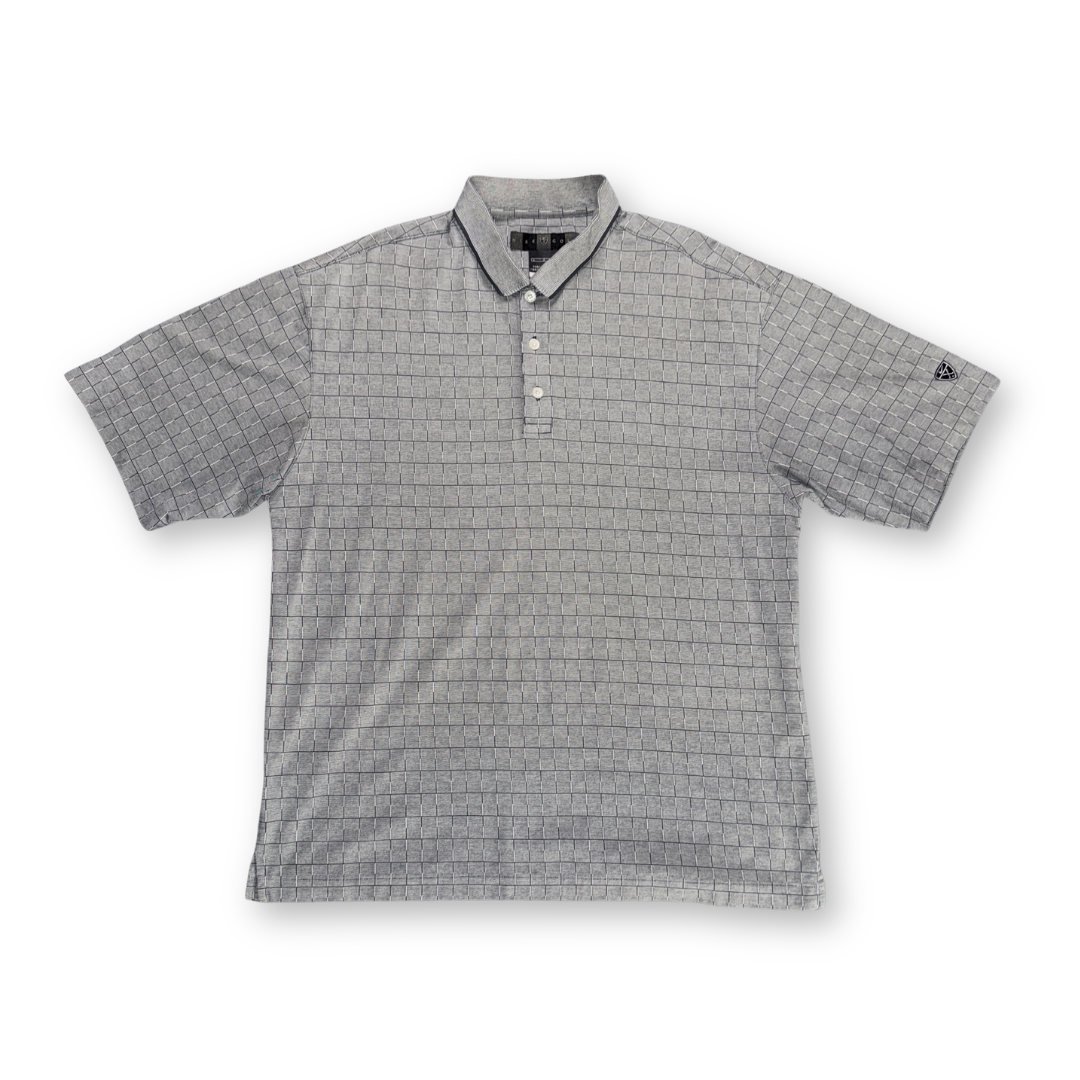 Nike Shield Checkered Grid Pattern Polo