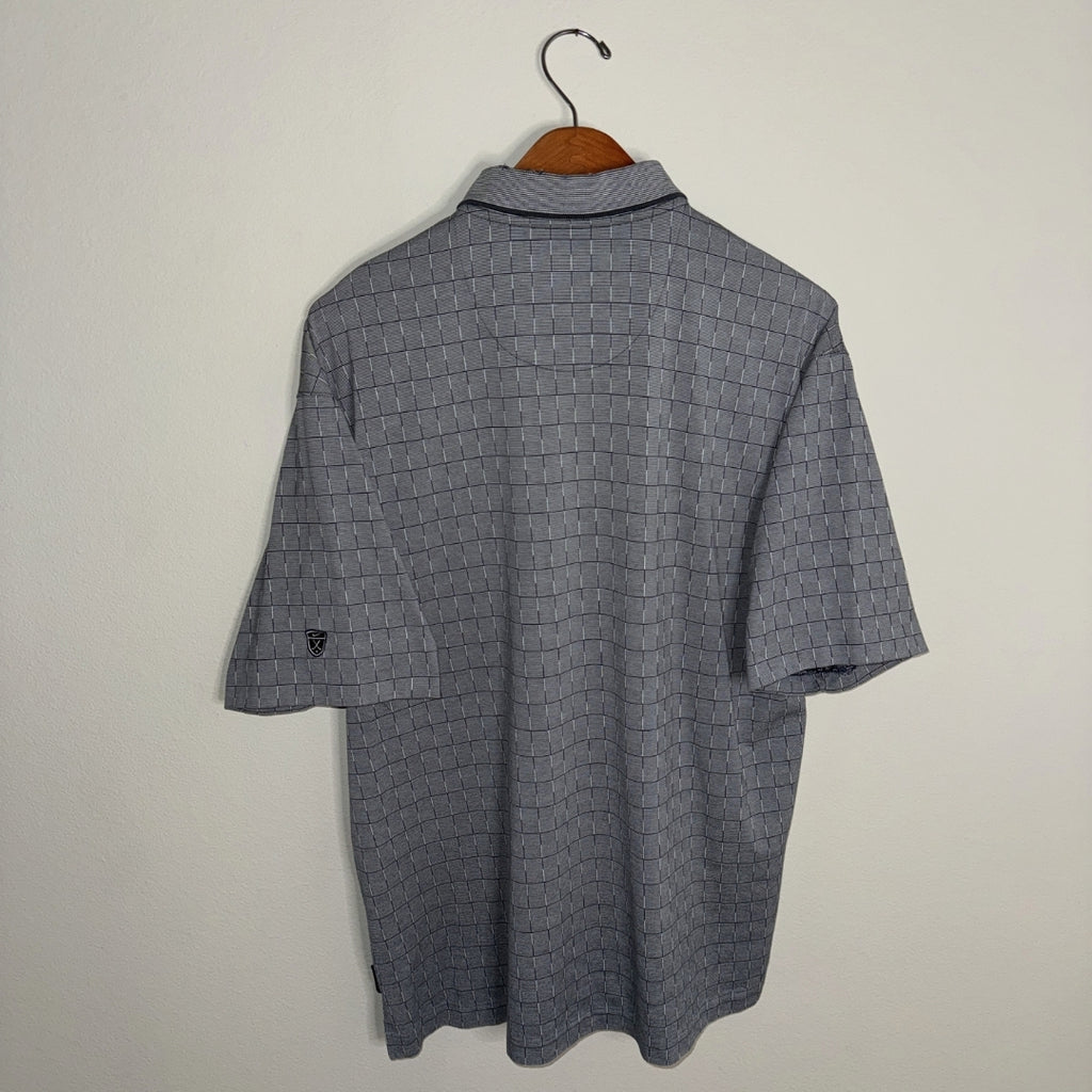 Nike Shield Checkered Grid Pattern Polo