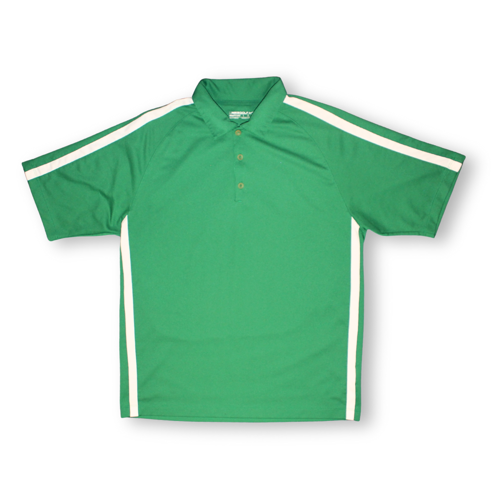 Nike Y2K Green and White Stripes Polo