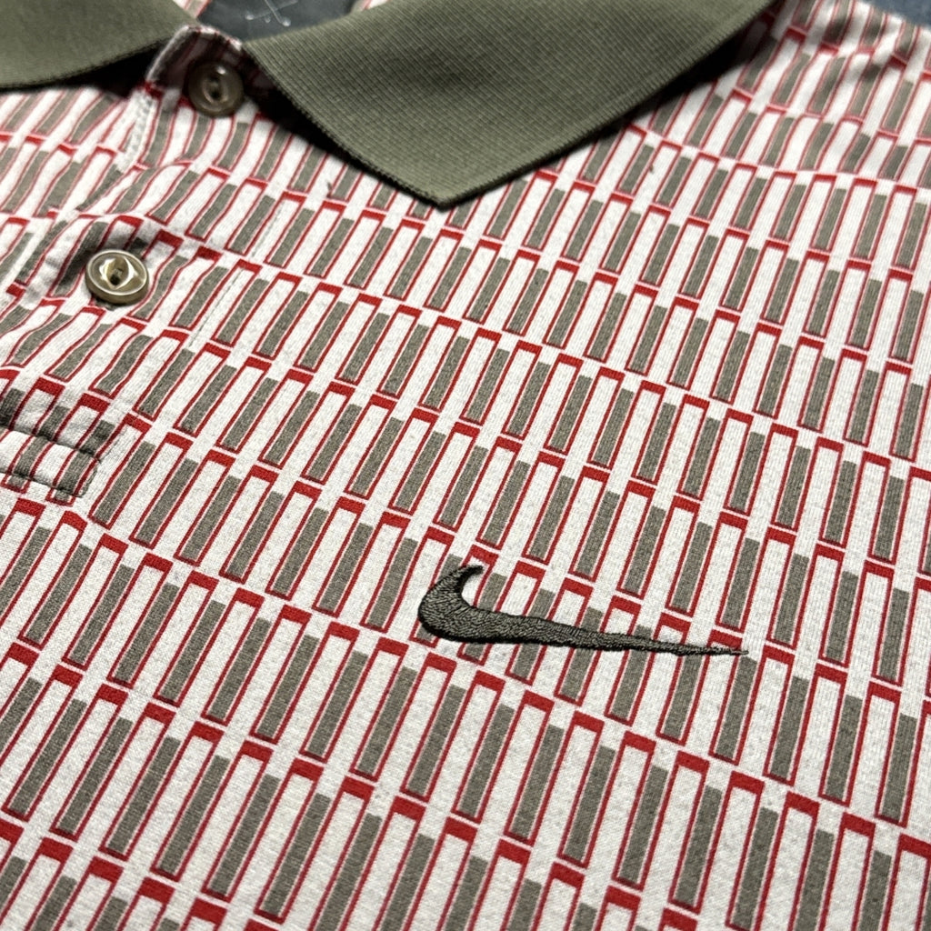 Nike Ying Yang Geometric White/Red Polo