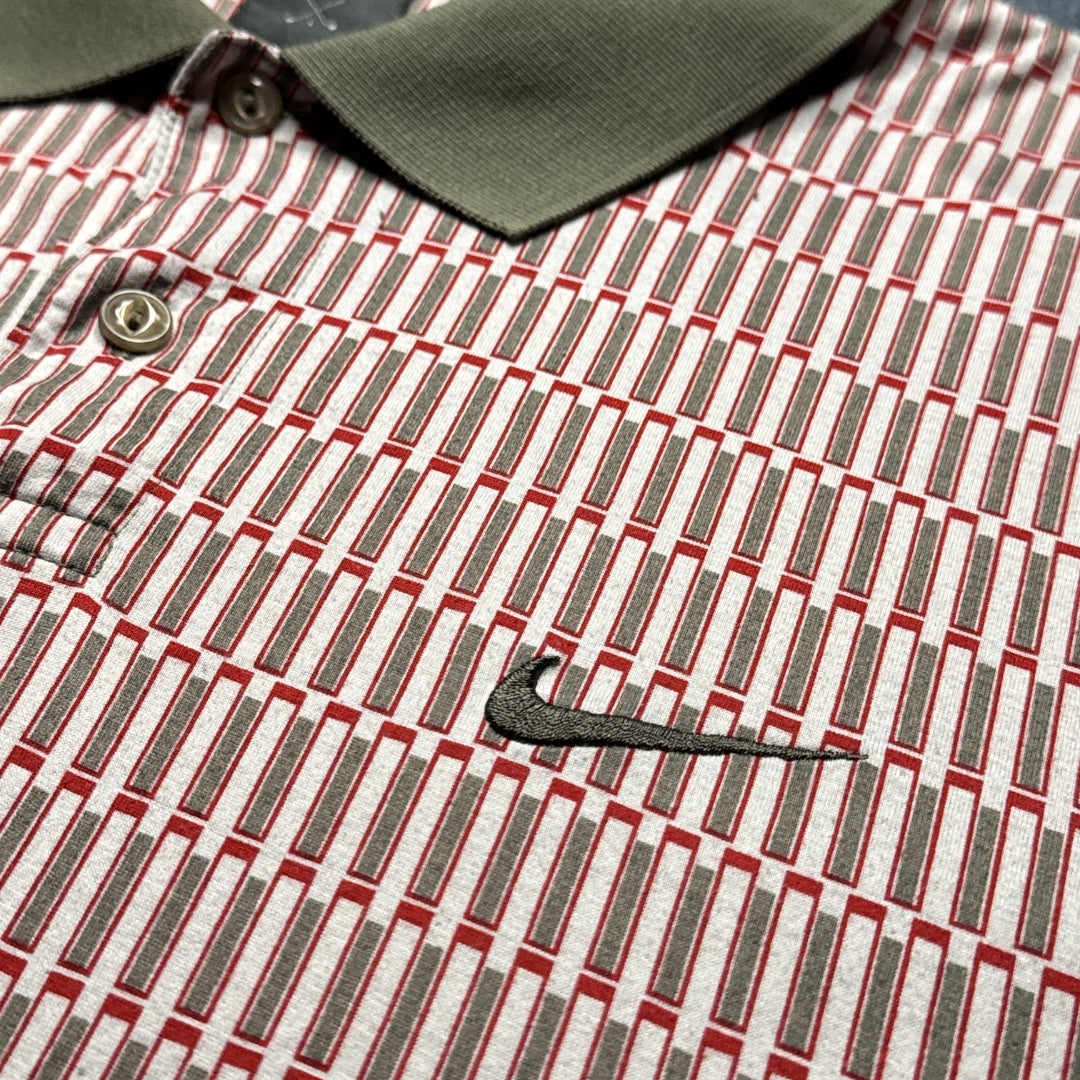 Nike Ying Yang Geometric White/Red Polo