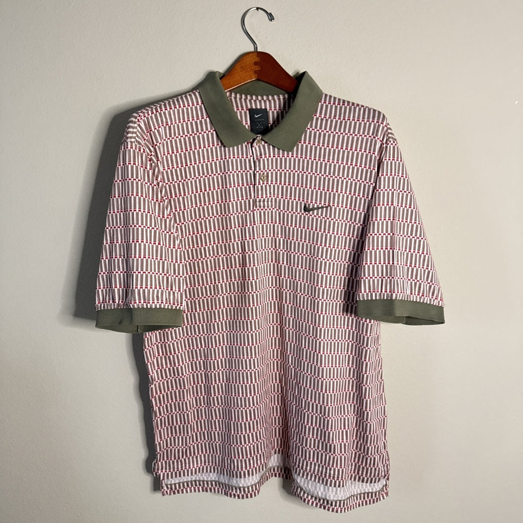 Nike Ying Yang Geometric White/Red Polo