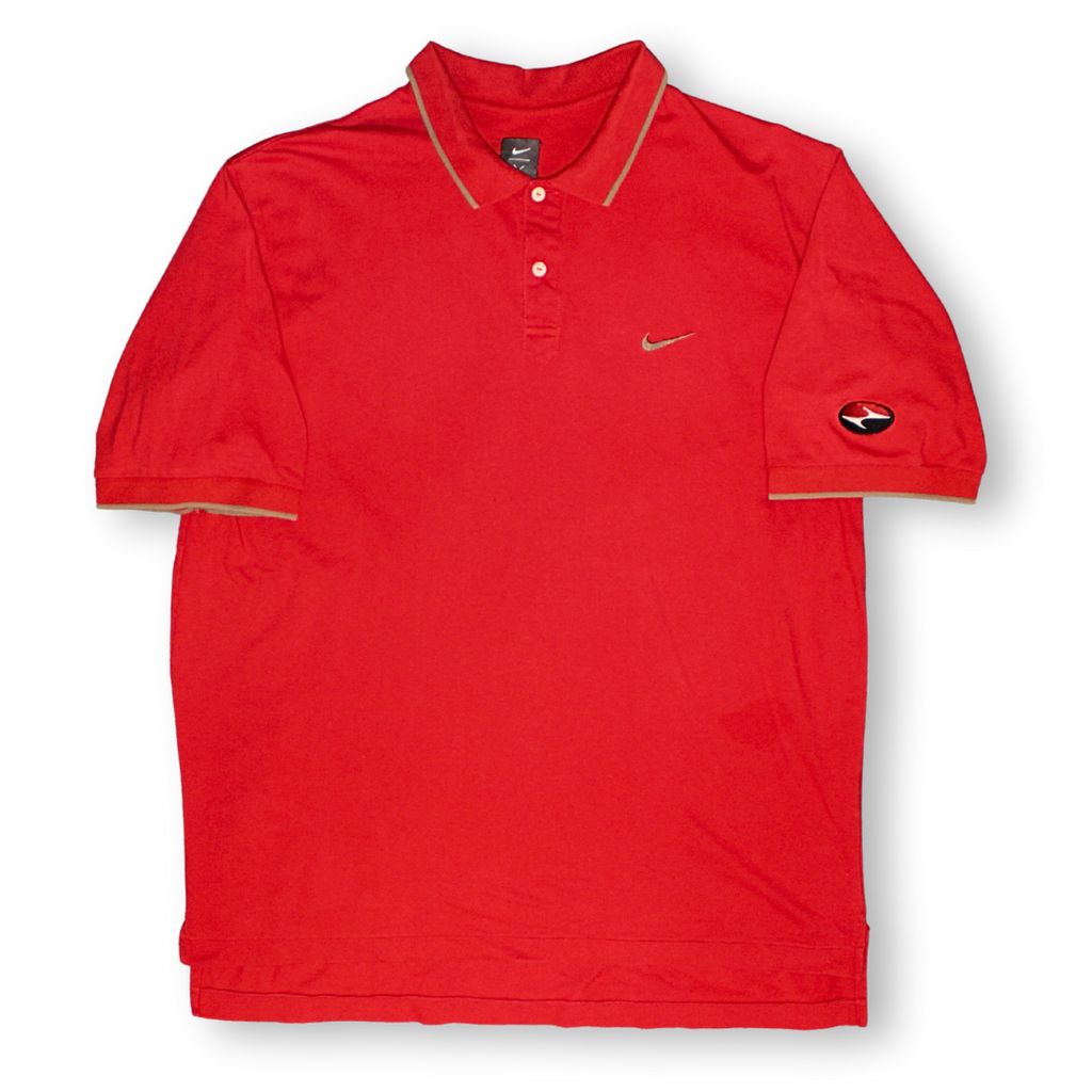 Tiger Woods Ying Yang Sunday Red Gold Trim Polo