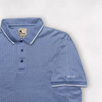 Top Flite Blue/White/Silver Textured Vintage Polo