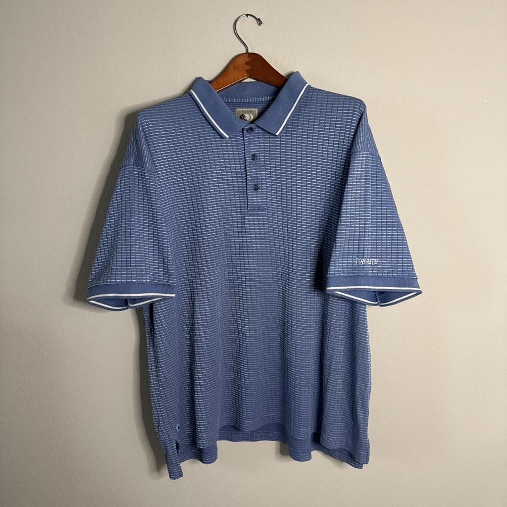 Top Flite Blue/White/Silver Textured Vintage Polo