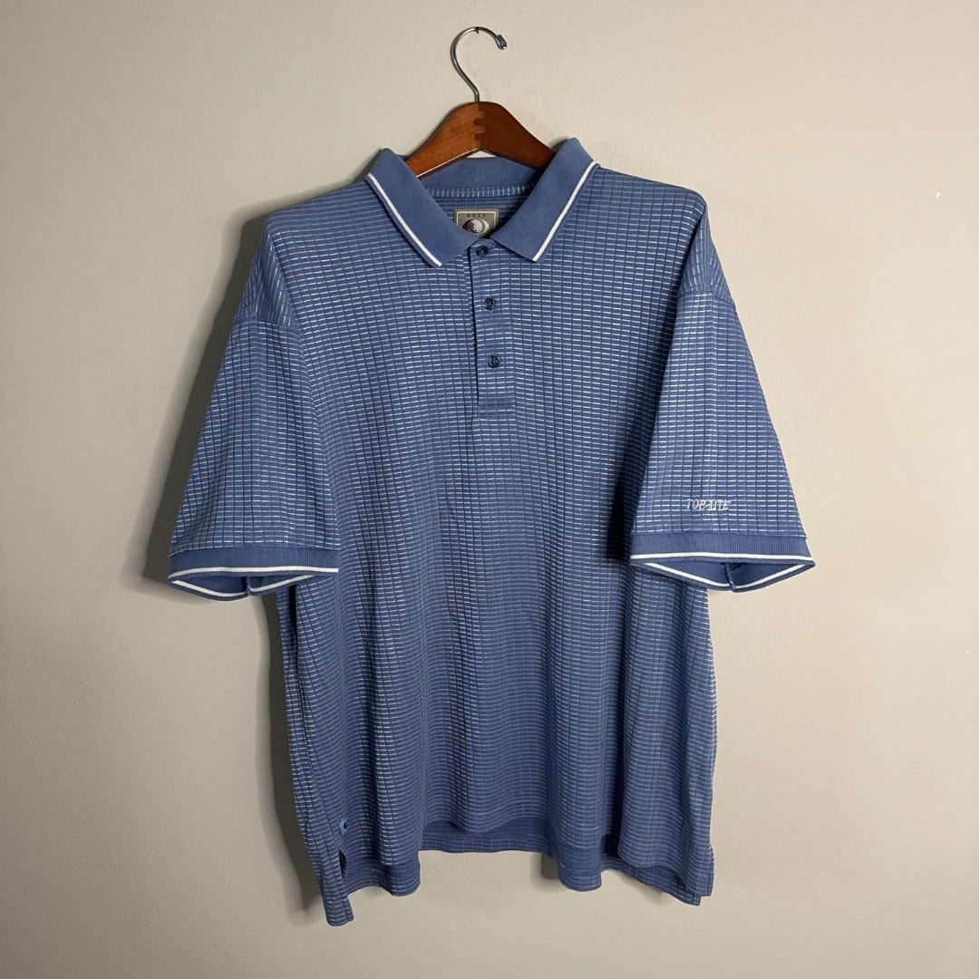 Top Flite Blue/White/Silver Textured Vintage Polo