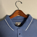 Top Flite Blue/White/Silver Textured Vintage Polo