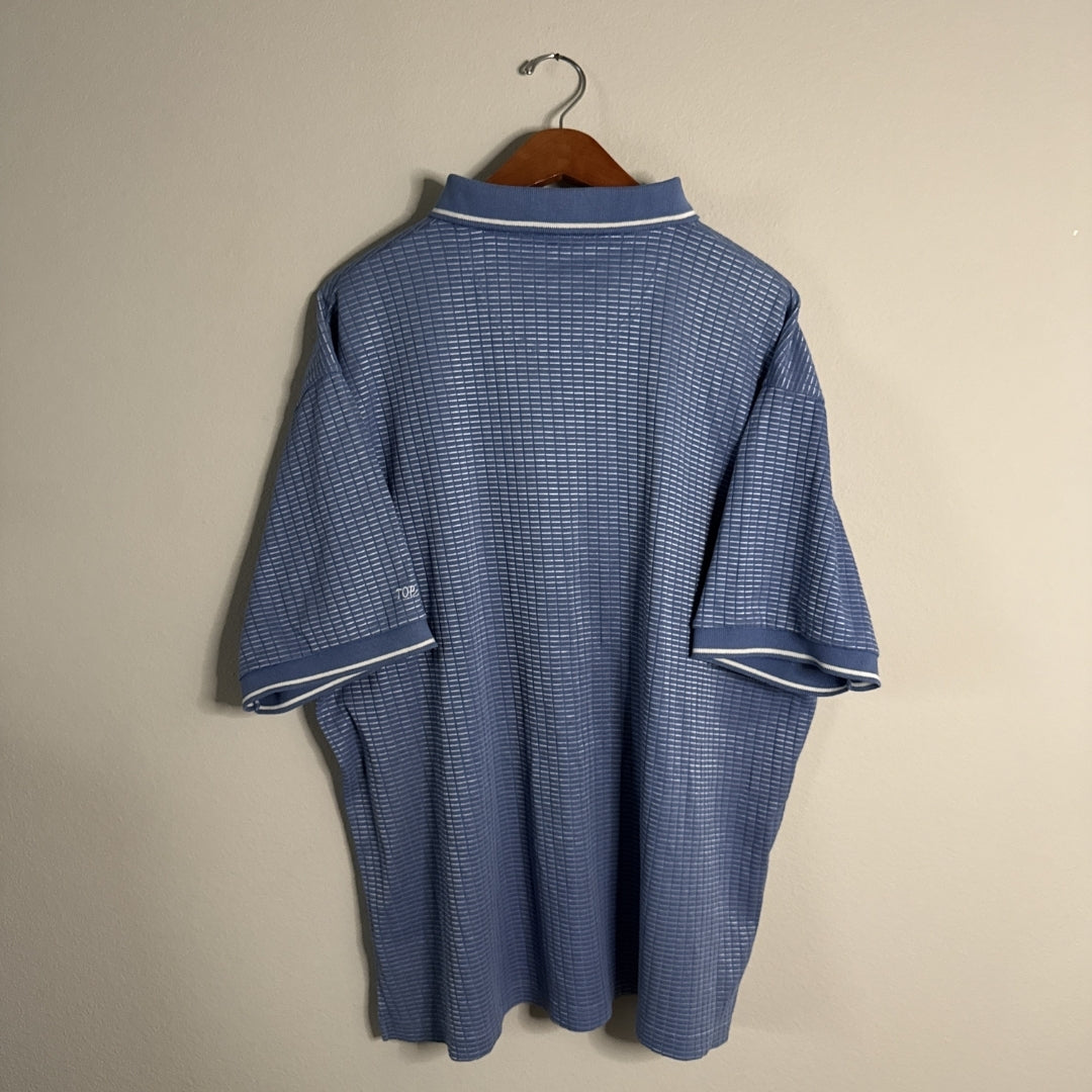 Top Flite Blue/White/Silver Textured Vintage Polo